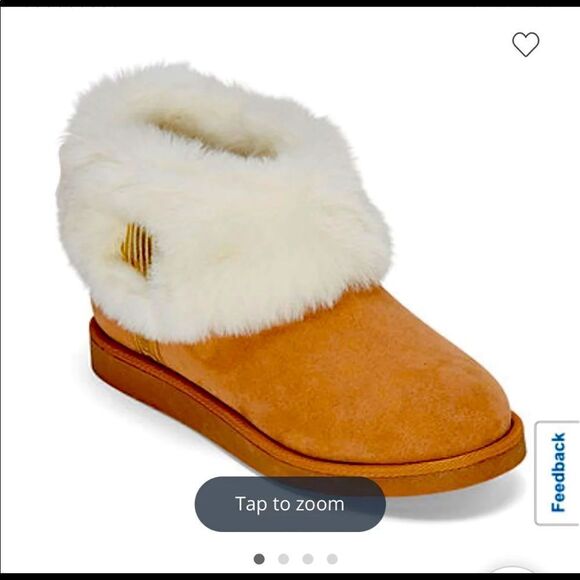 11 tan juicy couture keera ankle boots/uggs /fur slippers suede sherpa NIB/NWT - Picture 1 of 5